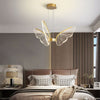 Modern Butterfly LED Pendant Chandelier Gold Dimmable Lighting with Remote for Dining and Living Rooms