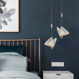 Modern Butterfly LED Pendant Light with Transparent Acrylic Wings and Adjustable Hanging Height
