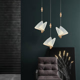 Modern Butterfly LED Pendant Light with Transparent Acrylic Wings and Adjustable Hanging Height