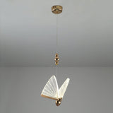 Modern Butterfly LED Pendant Light with Transparent Acrylic Wings and Adjustable Hanging Height