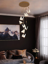Modern Butterfly LED Pendant Light with Transparent Acrylic Wings and Adjustable Hanging Height