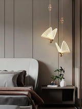 Modern Butterfly LED Pendant Light with Transparent Acrylic Wings and Adjustable Hanging Height