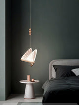 Modern Butterfly LED Pendant Light with Transparent Acrylic Wings and Adjustable Hanging Height