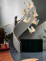 Modern Butterfly LED Pendant Light with Transparent Acrylic Wings and Adjustable Hanging Height