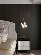 Modern Butterfly LED Pendant Light with Transparent Acrylic Wings and Adjustable Hanging Height