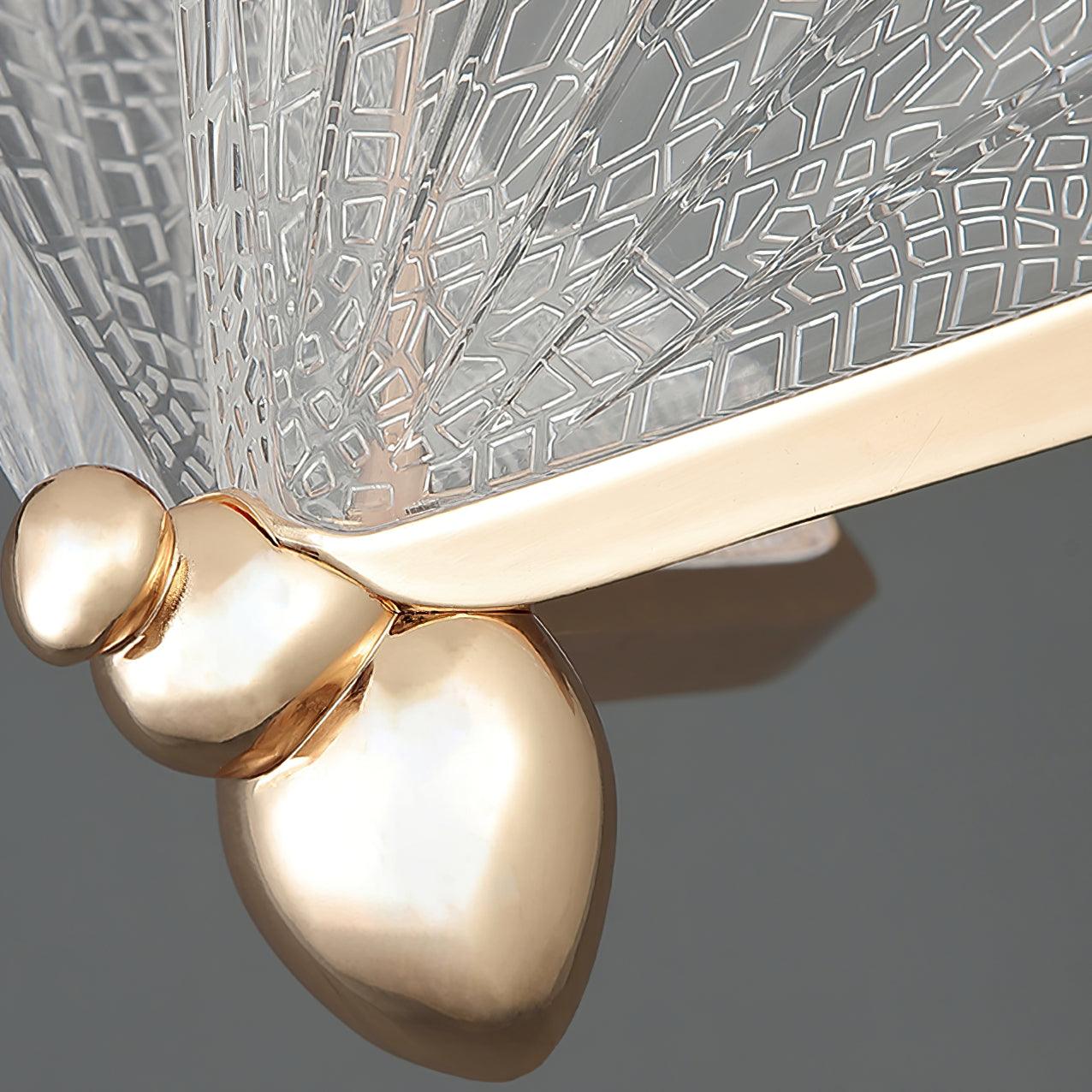 Modern Butterfly LED Pendant Light with Transparent Acrylic Wings and Adjustable Hanging Height