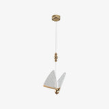 Modern Butterfly LED Pendant Light with Transparent Acrylic Wings and Adjustable Hanging Height