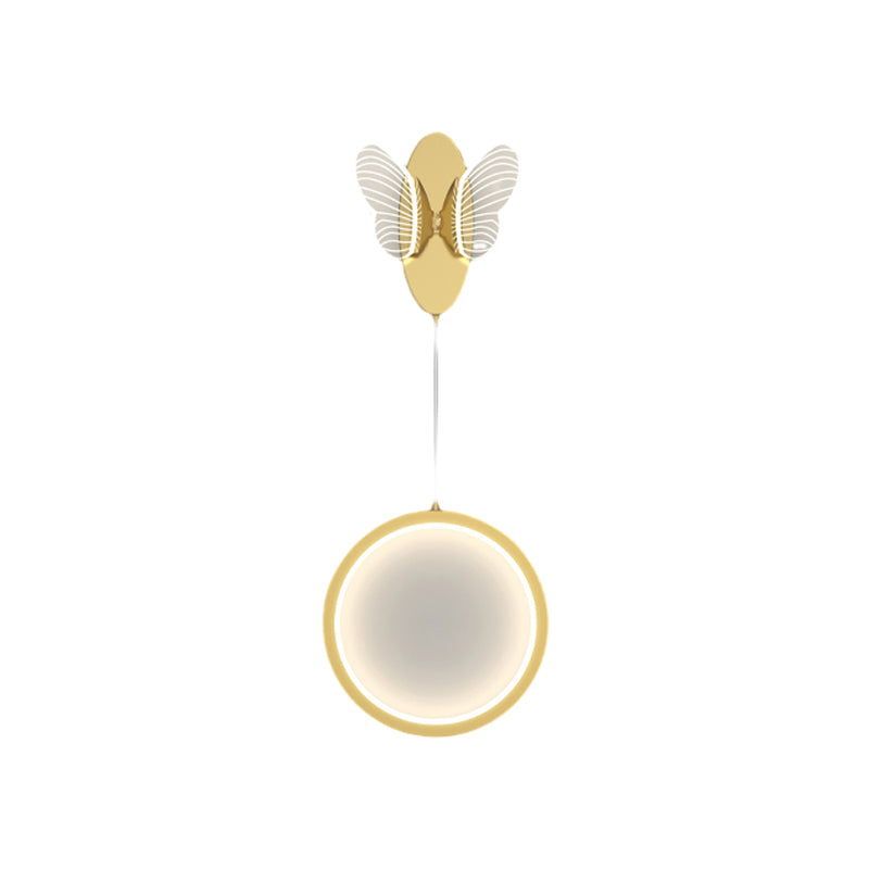 Modern Butterfly LED Wall Sconce with 3 Color Dimming for Bedroom and Living Room in Gold or Black
