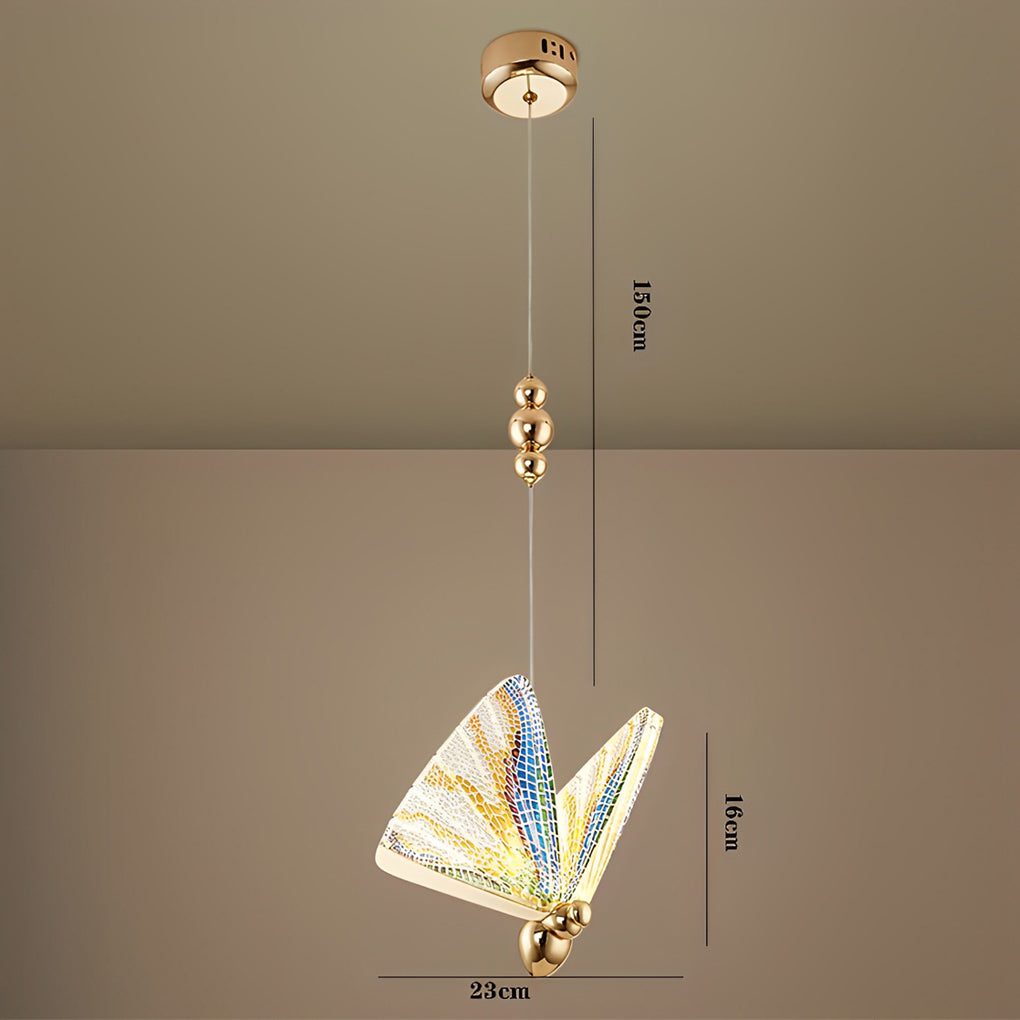 Modern Butterfly Pendant Light LED Acrylic Hanging Ceiling Lamp for Bedroom and Living Room