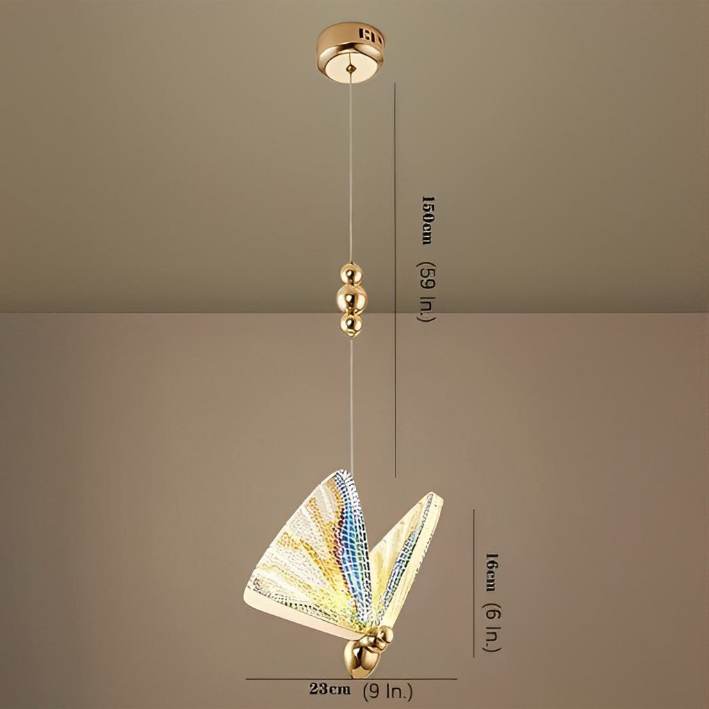 Modern Butterfly Pendant Light LED Acrylic Hanging Ceiling Lamp for Bedroom and Living Room