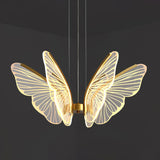 Modern Butterfly Phalaenopsis LED Chandelier Gold Acrylic Pendant Light for Living Room