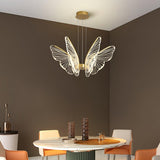 Modern Butterfly Phalaenopsis LED Chandelier Gold Acrylic Pendant Light for Living Room