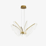 Modern Butterfly Phalaenopsis LED Chandelier Gold Acrylic Pendant Light for Living Room