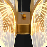 Modern Butterfly Phalaenopsis LED Chandelier Gold Acrylic Pendant Light for Living Room