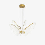 Modern Butterfly Phalaenopsis LED Chandelier Gold Acrylic Pendant Light for Living Room