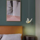 Modern Butterfly Shaped LED Pendant Light Nordic Style Acrylic Hanging Lamp for Dining Room