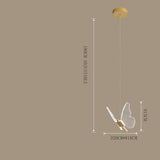 Modern Butterfly Shaped LED Pendant Light Nordic Style Acrylic Hanging Lamp for Dining Room