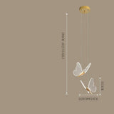 Modern Butterfly Shaped LED Pendant Light Nordic Style Acrylic Hanging Lamp for Dining Room