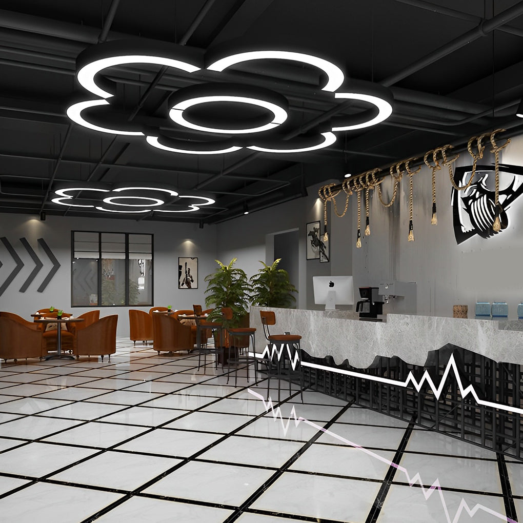 Modern C Shape LED Profile Pendant Light Curved Half Circle Architectural Hanging Fixture for Office