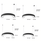 Modern C Shape LED Profile Pendant Light Curved Half Circle Architectural Hanging Fixture for Office