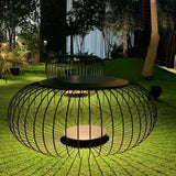 Modern Cage Style Outdoor LED Stool Lamp Waterproof Landscape Lighting for Garden and Villa