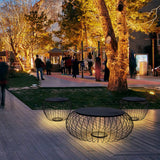 Modern Cage Style Outdoor LED Stool Lamp Waterproof Landscape Lighting for Garden and Villa