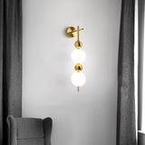 Modern Candied Haws String LED Wall Sconce with Opal Acrylic Shade and Gold Metal Frame
