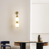 Modern Candied Haws String LED Wall Sconce with Opal Acrylic Shade and Gold Metal Frame