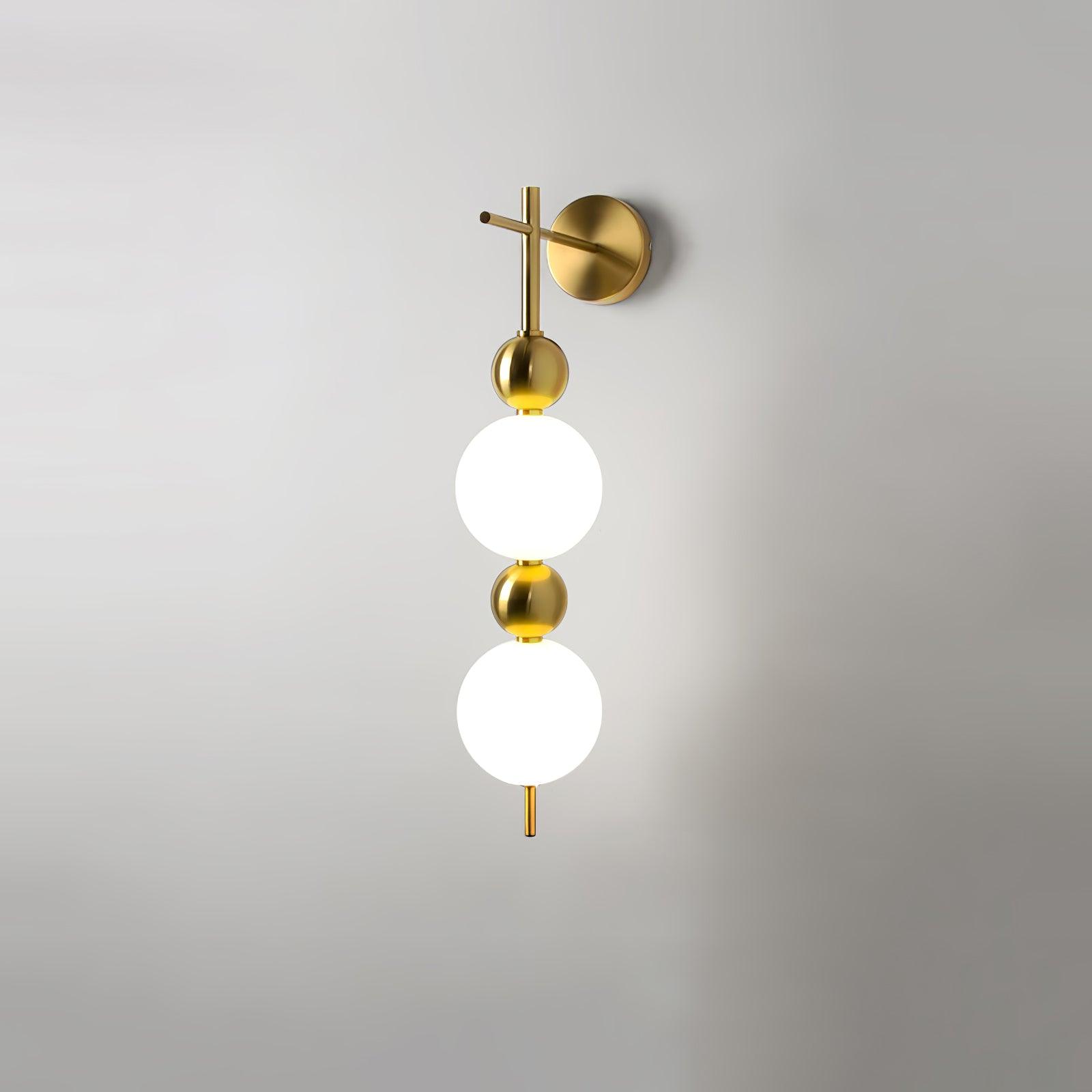 Modern Candied Haws String LED Wall Sconce with Opal Acrylic Shade and Gold Metal Frame