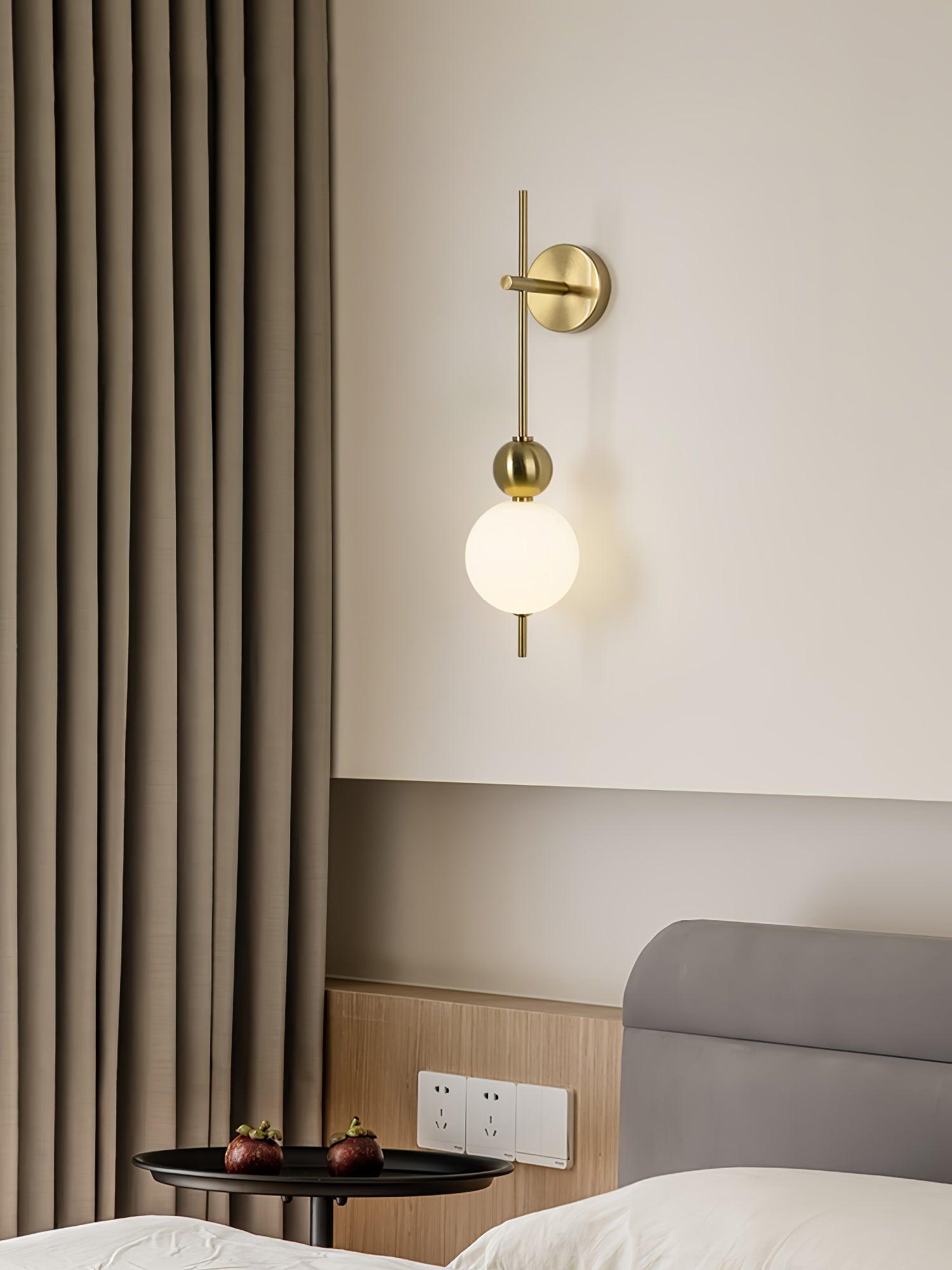 Modern Candied Haws String LED Wall Sconce with Opal Acrylic Shade and Gold Metal Frame