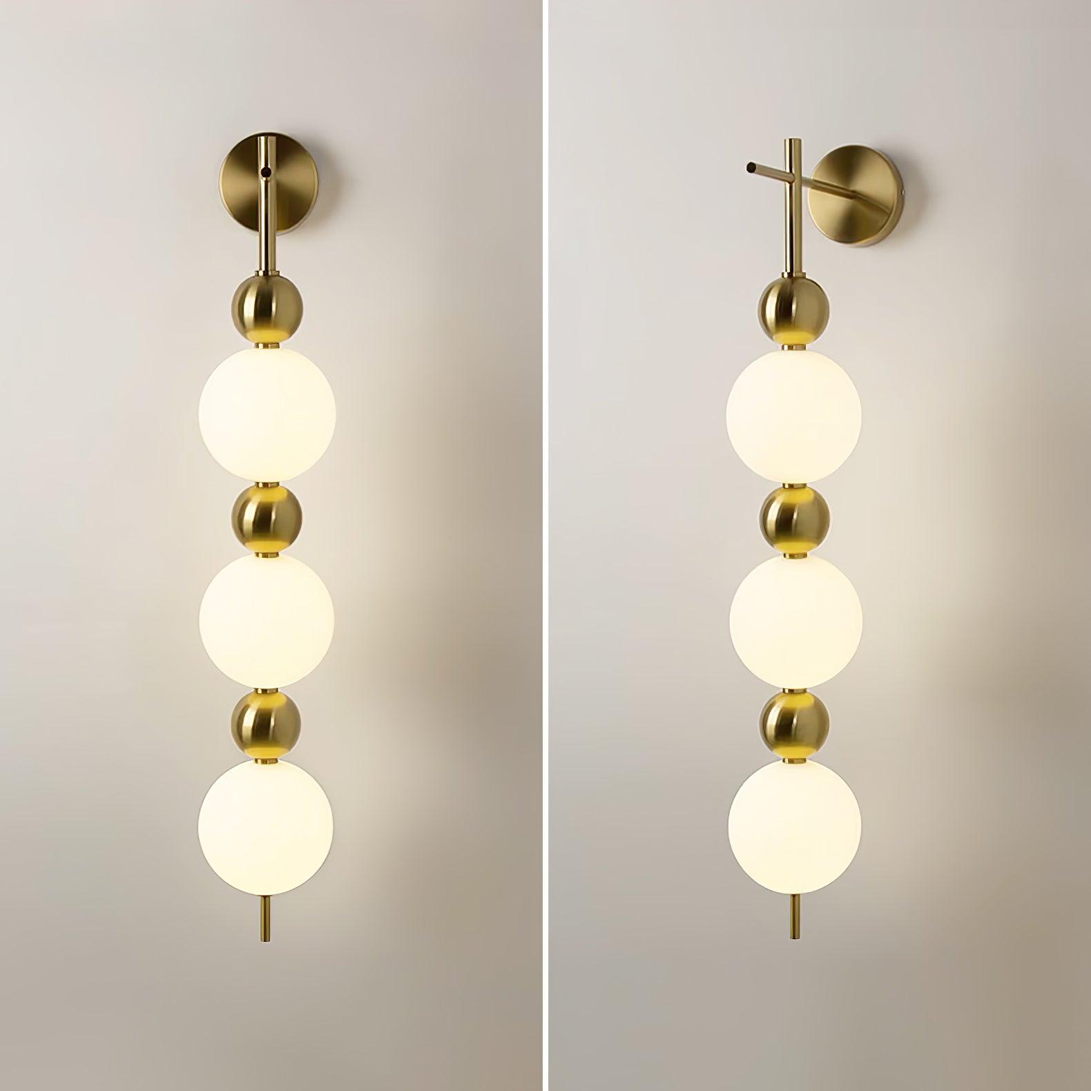 Modern Candied Haws String LED Wall Sconce with Opal Acrylic Shade and Gold Metal Frame