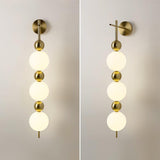 Modern Candied Haws String LED Wall Sconce with Opal Acrylic Shade and Gold Metal Frame