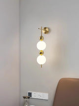 Modern Candied Haws String LED Wall Sconce with Opal Acrylic Shade and Gold Metal Frame