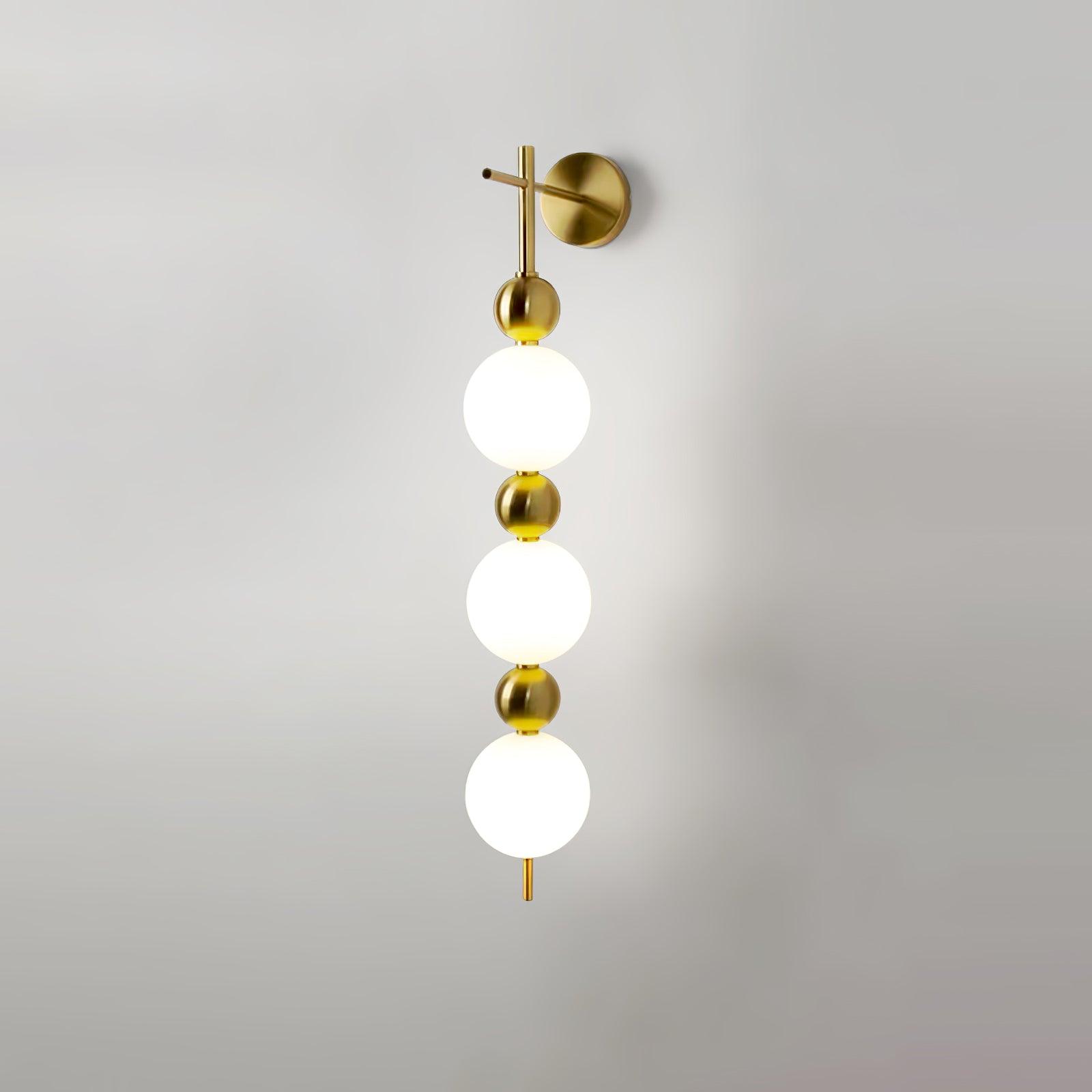 Modern Candied Haws String LED Wall Sconce with Opal Acrylic Shade and Gold Metal Frame