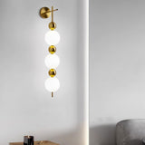 Modern Candied Haws String LED Wall Sconce with Opal Acrylic Shade and Gold Metal Frame
