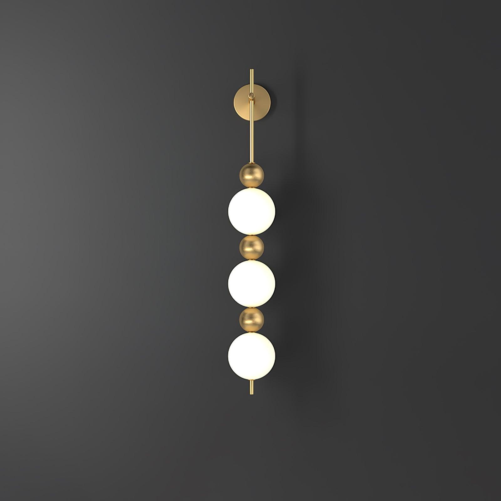 Modern Candied Haws String LED Wall Sconce with Opal Acrylic Shade and Gold Metal Frame