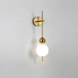 Modern Candied Haws String LED Wall Sconce with Opal Acrylic Shade and Gold Metal Frame