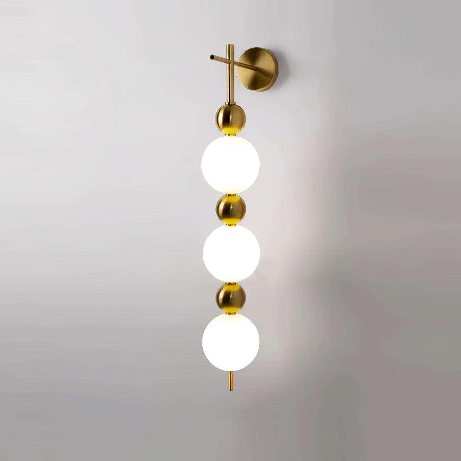 Modern Candied Haws String LED Wall Sconce with Opal Acrylic Shade and Gold Metal Frame