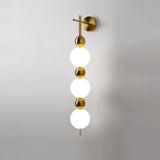 Modern Candied Haws String LED Wall Sconce with Opal Acrylic Shade and Gold Metal Frame