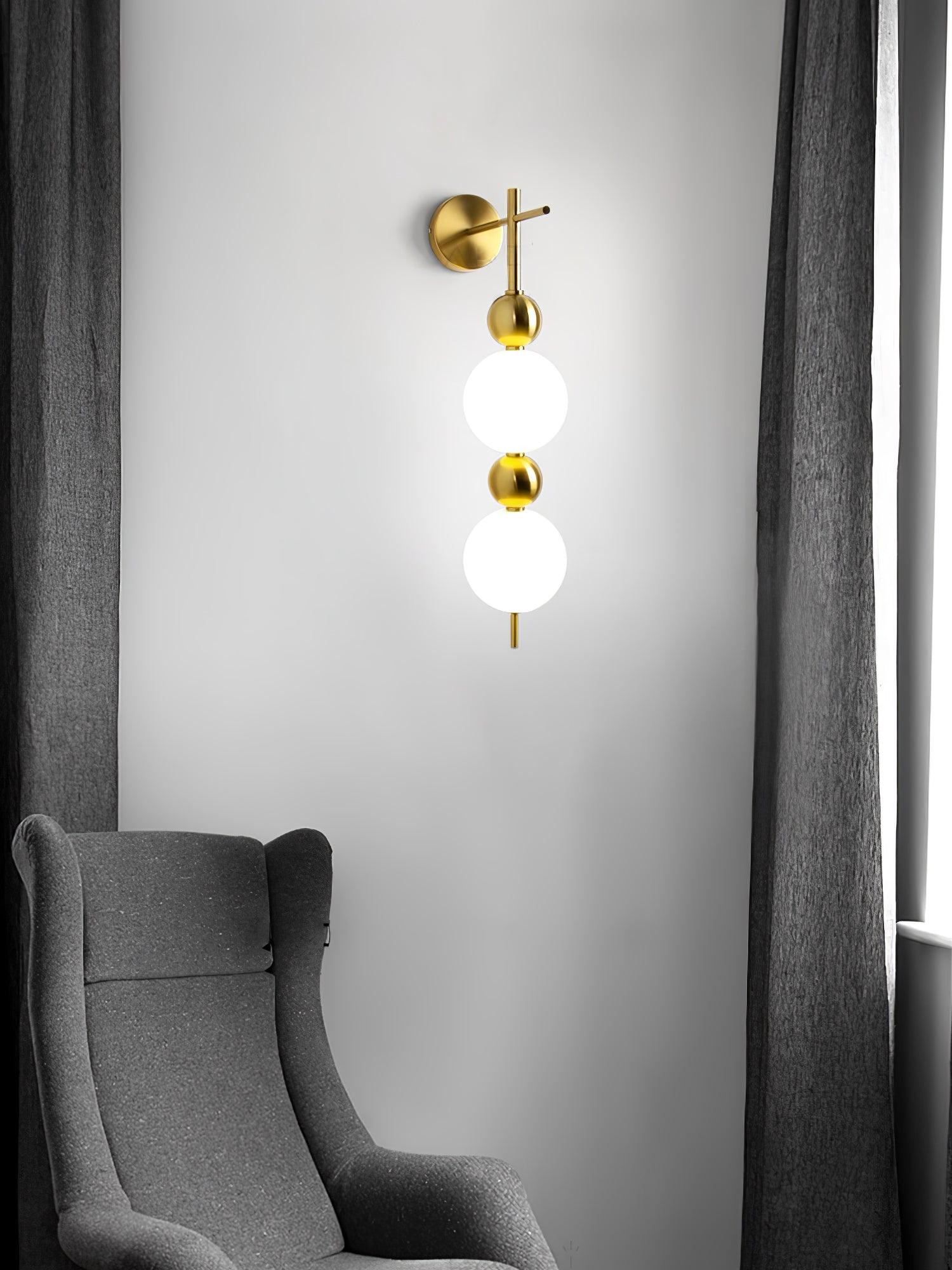 Modern Candied Haws String LED Wall Sconce with Opal Acrylic Shade and Gold Metal Frame