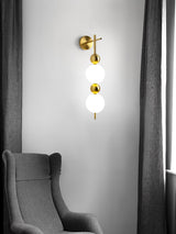 Modern Candied Haws String LED Wall Sconce with Opal Acrylic Shade and Gold Metal Frame