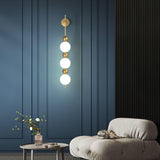 Modern Candied Haws String LED Wall Sconce with Opal Acrylic Shade and Gold Metal Frame