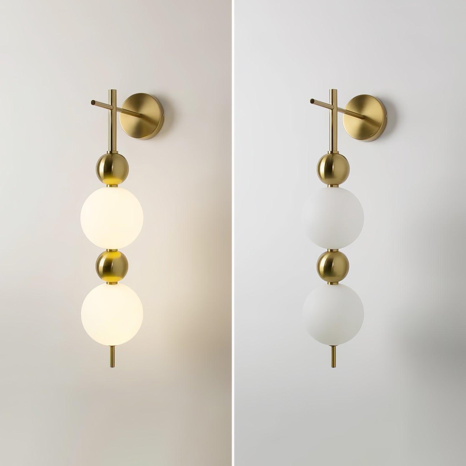 Modern Candied Haws String LED Wall Sconce with Opal Acrylic Shade and Gold Metal Frame