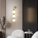 Modern Candied Haws String LED Wall Sconce with Opal Acrylic Shade and Gold Metal Frame