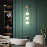 Modern Candied Haws String LED Wall Sconce with Opal Acrylic Shade and Gold Metal Frame