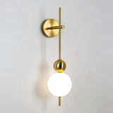 Modern Candied Haws String LED Wall Sconce with Opal Acrylic Shade and Gold Metal Frame