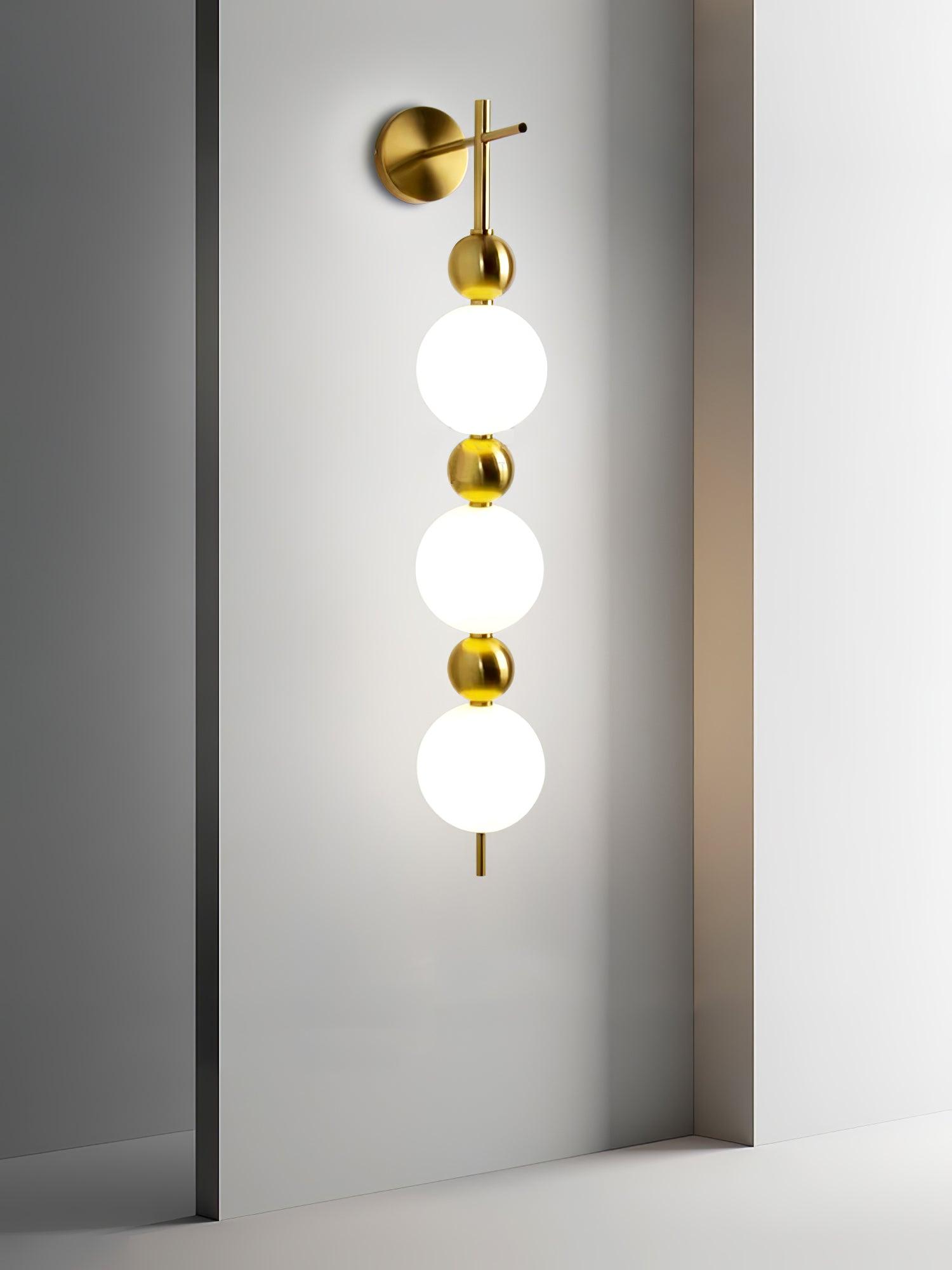 Modern Candied Haws String LED Wall Sconce with Opal Acrylic Shade and Gold Metal Frame