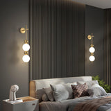 Modern Candied Haws String LED Wall Sconce with Opal Acrylic Shade and Gold Metal Frame