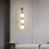 Modern Candied Haws String LED Wall Sconce with Opal Acrylic Shade and Gold Metal Frame