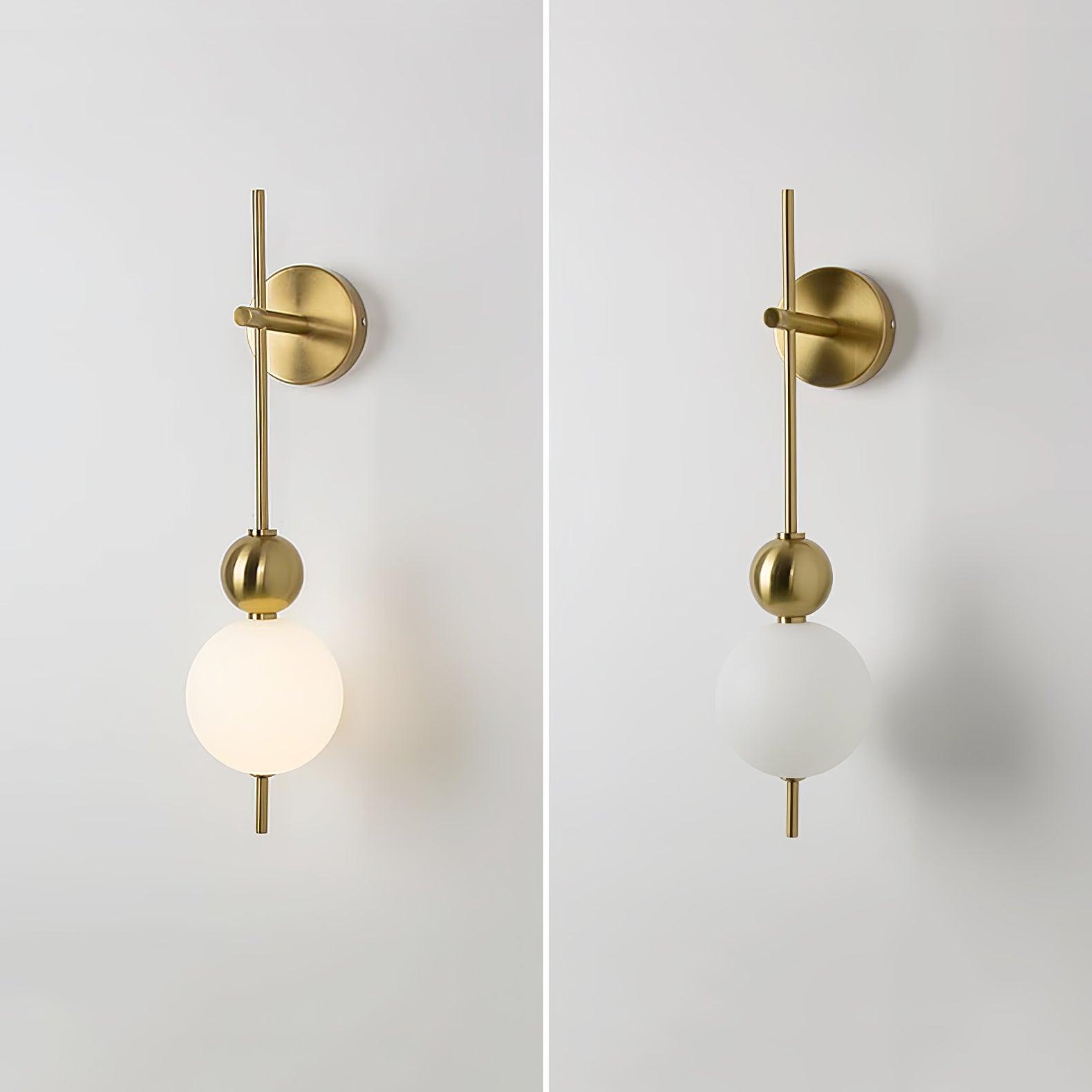Modern Candied Haws String LED Wall Sconce with Opal Acrylic Shade and Gold Metal Frame
